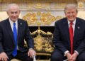 Israeli Prime Minister Benjamin Netanyahu and President Donald Trump meet at the oval office.