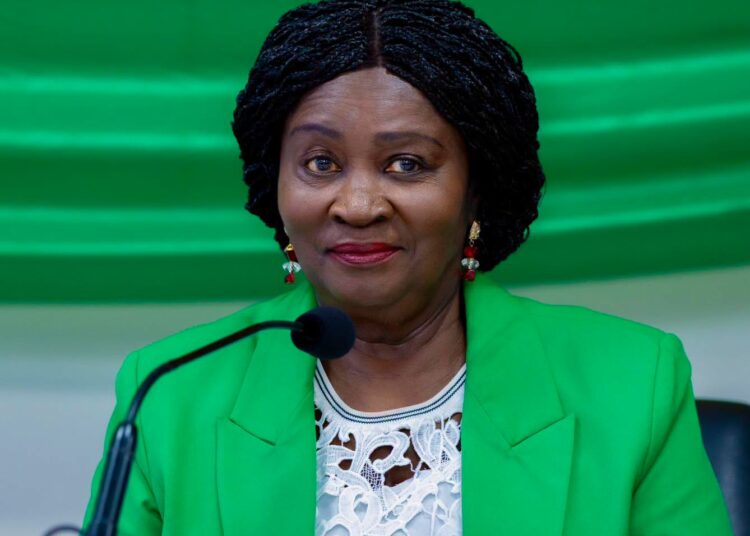 Vice President Professor Jane Naana Opoku-Agyemang engages officials of the Ministry of Interior and its agencies during a familiarisation visit