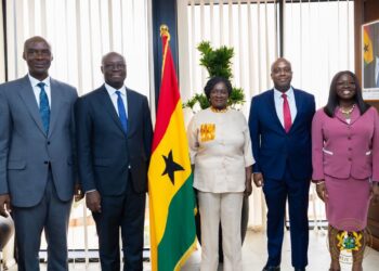 Vice President Professor Jane Naana Opoku Agyemang meets officials of the Ministry of Finance during a working visit focused on economic reforms and policy coordination.