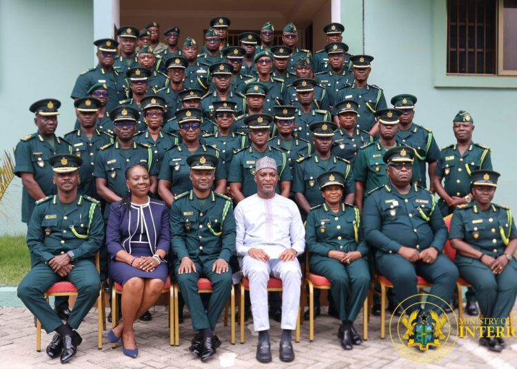 Interior Minister Calls for Stronger Command Synergy to Tackle Border Security Threats 1 Interior Minister, Hon. Muntaka Mohammed-Mubarak and Regional and Sector Commanders