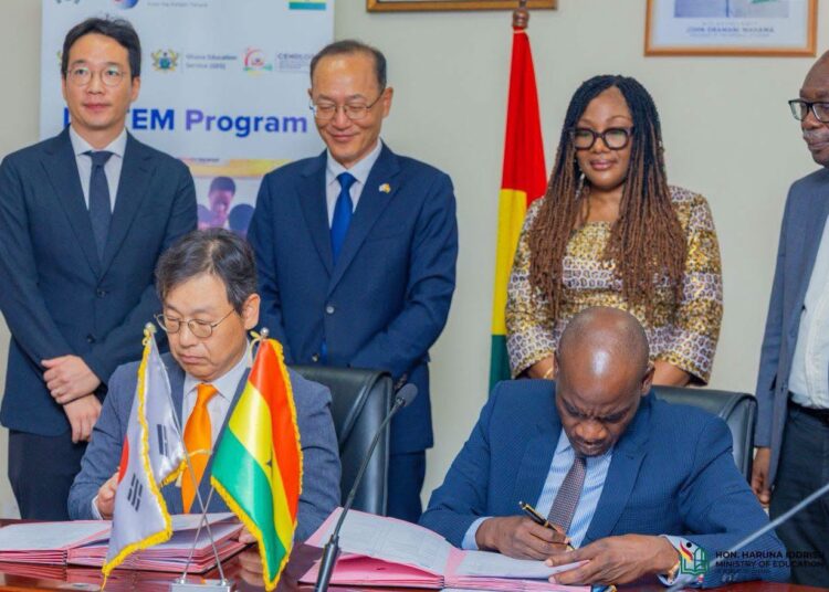 Ghana, Korea Sign $28m Deal to Boost STEM Education 1 Minister for Education, Hon. Haruna Iddrisu, and Korean Ambassador to Ghana, Park Kyongsig, and delegates