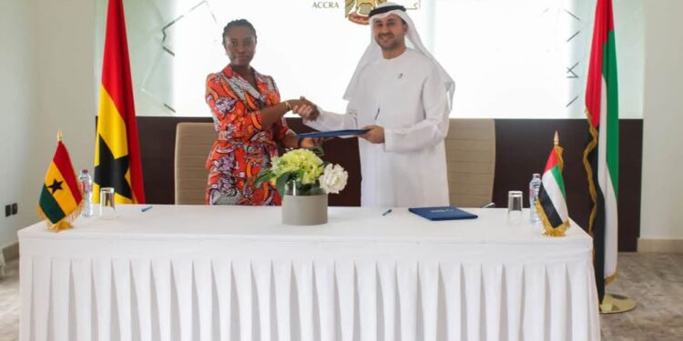Ghana, UAE Firm Sign Energy Cooperation Deal to Advance Transition and Investment 1 Ms. Adwoa Serwaa Bondzie, and the Managing Director and Chief Executive Officer of Global South Utilities, Mr. Ali Al Shimmari