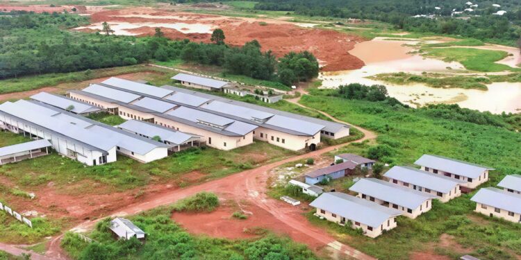Illegal Mining Happening Near DCE And The Police — KT Hammond 1 Aerial View of the Adansi Asokwa health project