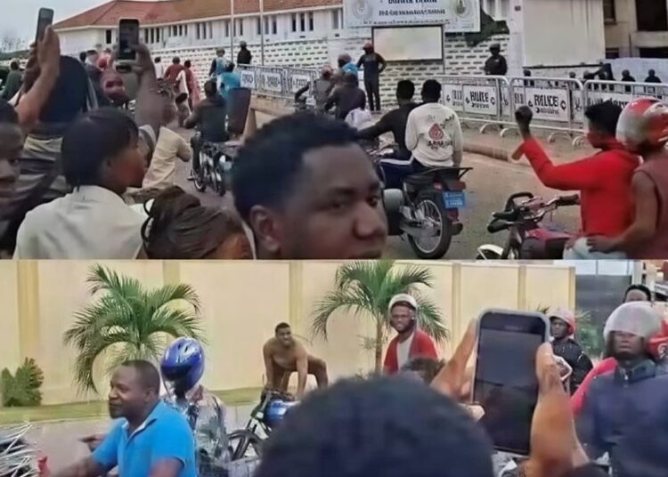 NPP Supporters March To EOCO Demanding Miracles Aboagye’s Release 1 NPP Supporters At EOCO