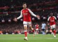 Arsenal Begin PL Title Defence With Resounding Victory Over Coventry 10 Kai Harvetz celebrate after scoring against Coventry City at the Emirates Stadium