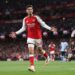 Kai Harvetz celebrate after scoring against Coventry City at the Emirates Stadium