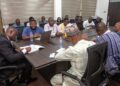 Honourable Emmanuel Armah-Kofi Buah with members of the National Concerned Small Scale Miners Association