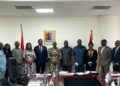 Members of the newly inaugurated Constitution Review Implementation Committee pose at the Ministry of Justice, chaired by Marietta Brew Appiah-Oppong, following their swearing-in.