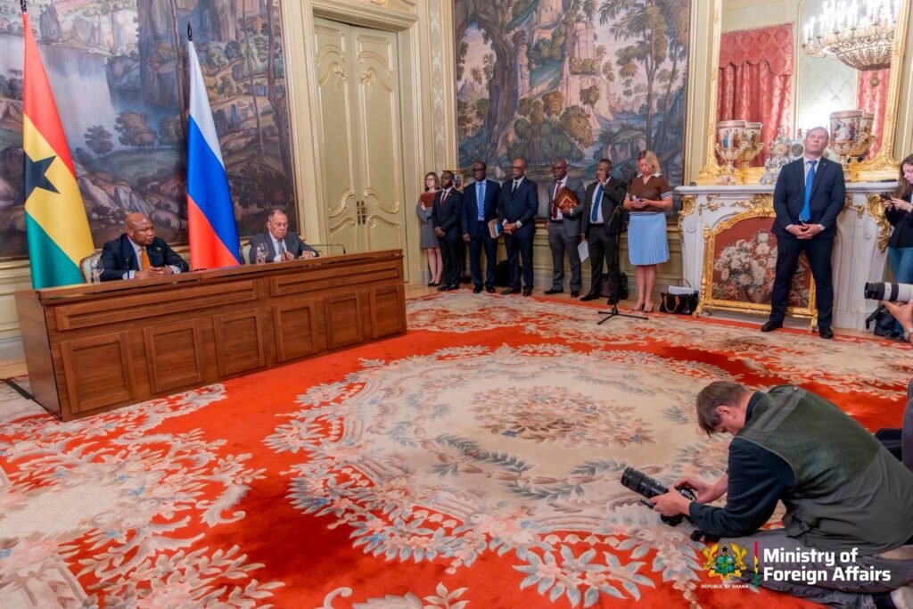 Ablakwa Secures Visa Waiver, Doubled Scholarships, and Defence Ratification in Russia 4 Foreign Affairs Minister Samuel Okudzeto Ablakwa engages his Russian counterpart during discussions on Ghana-Russia relations and Africa’s economic interest