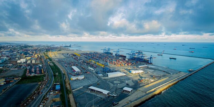 Ghana's US$8.8bn Trade Surplus Meets a Reserve Paradox as Energy Payments Drain External Buffers 1 Aerial view of the container terminal at Tema Port in Ghana
