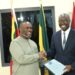Ato Forson Hands Over Defence Ministry to Kenneth Gilbert Adjei 14 Outgoing Acting Minister for Defence Dr Cassiel Ato Forson, right, hands the Ministry of Defence handing-over notes to the incoming Minister, Kenneth Gilbert Adjei, at the ceremony in Accra. Photo: Ministry of Defence