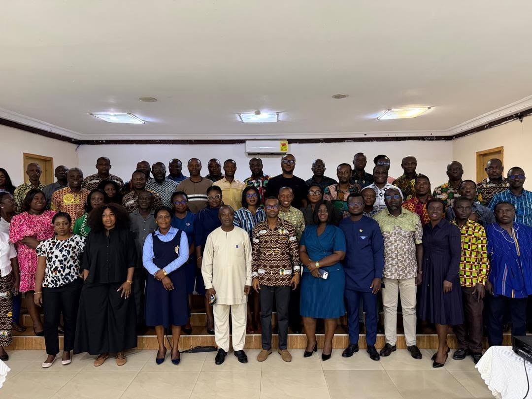 COCOBOD officials and Regional Managers in a group photo after the briefing on the Ghana Cocoa Board Bill, 2026, in Kumasi.