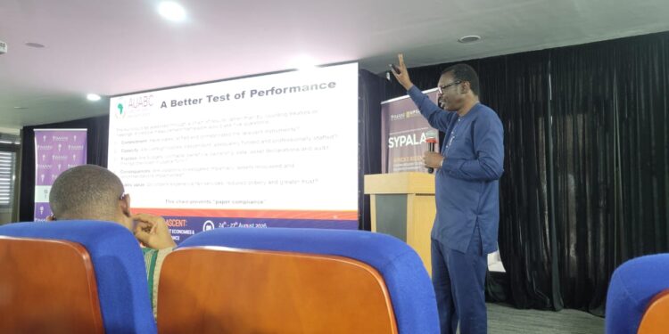 Senanu addresses participants at SYPALA 2026, arguing the African Union should be measured by a chain of results rather than by the number of treaties or meetings held.