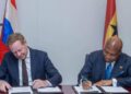 Ghana, Netherlands Sign Letter of Intent to Combat Illicit Drug Markets 6 Foreign Affairs Minister Samuel Okudzeto Ablakwa and Netherlands Minister for Justice and Security David Van Weel sign the Letter of Intent on combating illicit drugs and drug markets at the Ministry of Foreign Affairs in Accra.