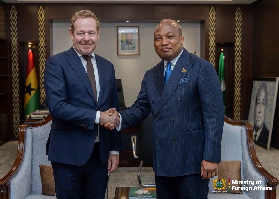 Ghana, Netherlands Sign Letter of Intent to Combat Illicit Drug Markets 6 Ablakwa shook hands with Van Weel at the Ministry of Foreign Affairs in Accra after the Dutch minister's official visit.