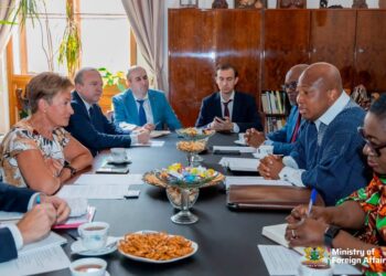 Foreign Affairs Minister Samuel Okudzeto Ablakwa with the Russian Team