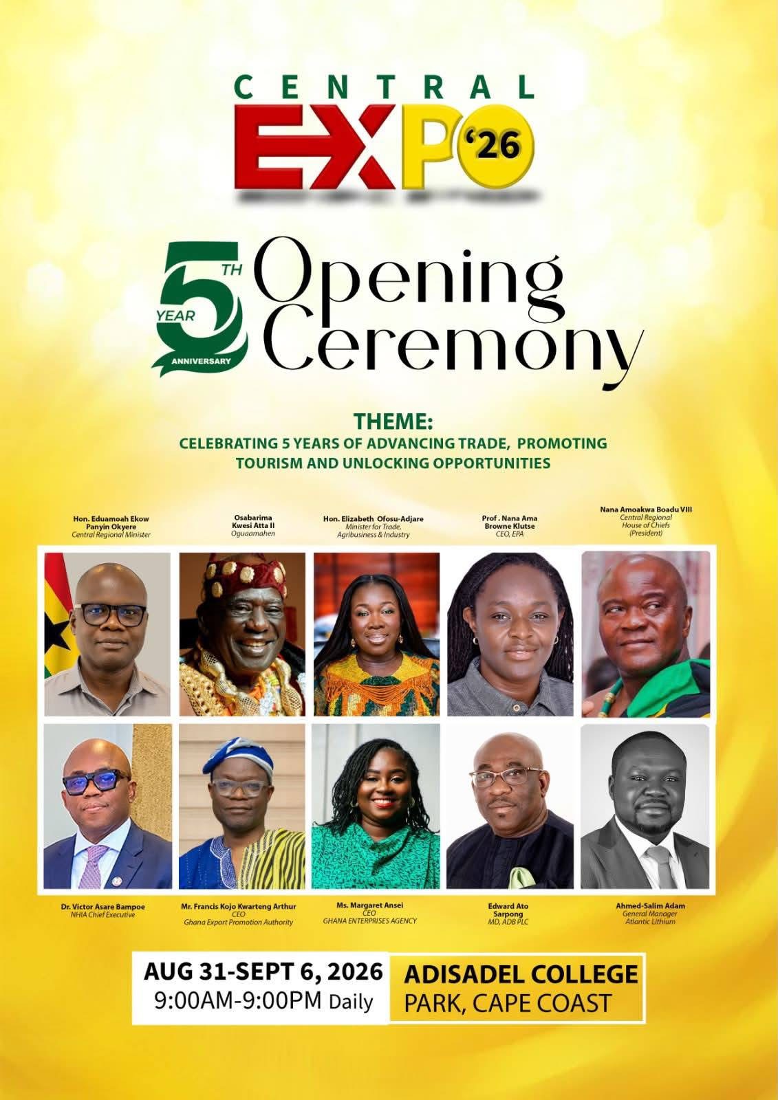 The Official Event Flyer for the 5th Anniversary of the Central Expo'26