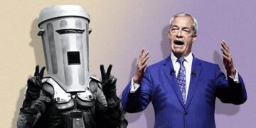 Nigel Farage battles Count Binface