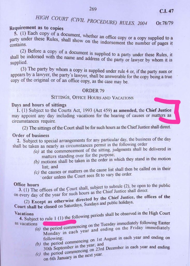 Order 79 of the High Court (Civil Procedure) Rules, 2004