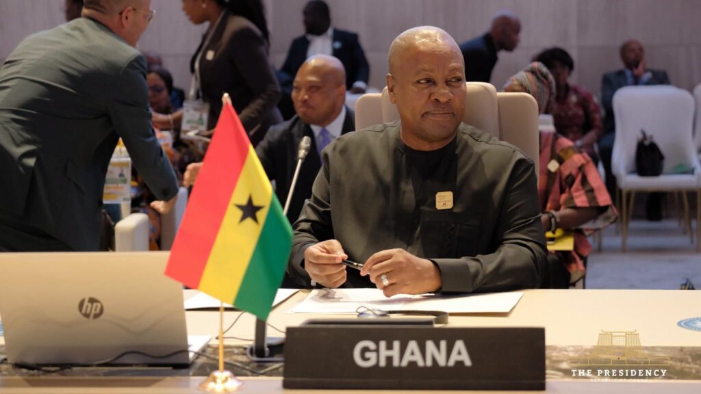 Mahama Lists Reparations Gains Since Ghana's Landmark United Nations Resolution 4 President Mahama, African Union Champion on Reparations, during the Assembly session in Luanda where he reported on follow-up to Ghana's UN resolution. Photo: The Presidency