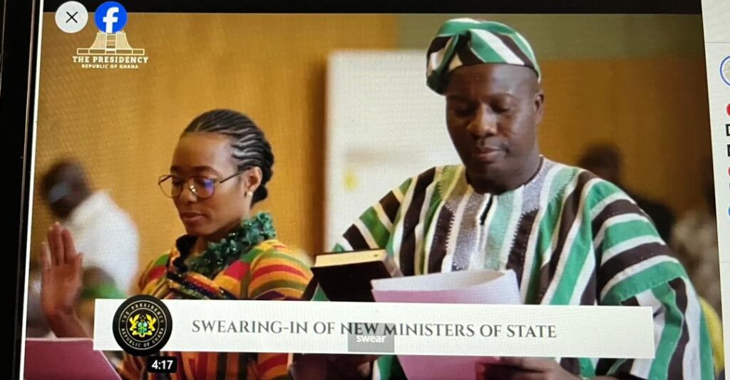 Mahama Swears in Mahama Ayariga, Zanetor Agyeman-Rawlings as Ministers of State 2 Mahama Ayariga and Dr Zanetor Agyeman-Rawlings take the Oath of Allegiance at Jubilee House on Saturday before assuming office as Ministers of State. Photo: The Presidency