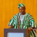 Mahama Ayariga, Minister for Local Government, Chieftaincy and Religious Affairs, responds on behalf of both newly sworn-in ministers at Jubilee House. Photo: The Presidency