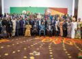 President Mahama poses with chief executives of Ghana's state-owned enterprises, joint venture companies and SIGA leadership following the release of the 2025 State Ownership Report.