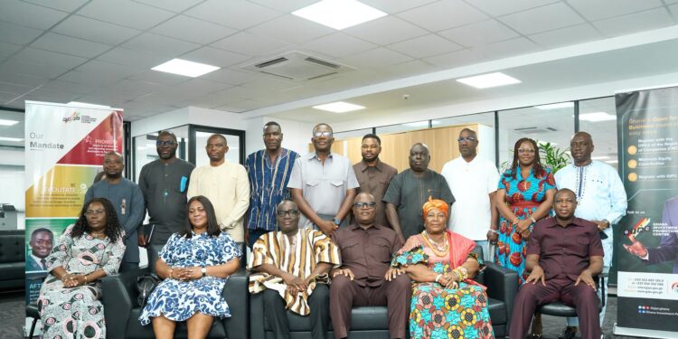 GIPA officials and members of the Parliamentary Select Committee on Trade, Industry and Tourism pose for a group photograph after the working visit.
