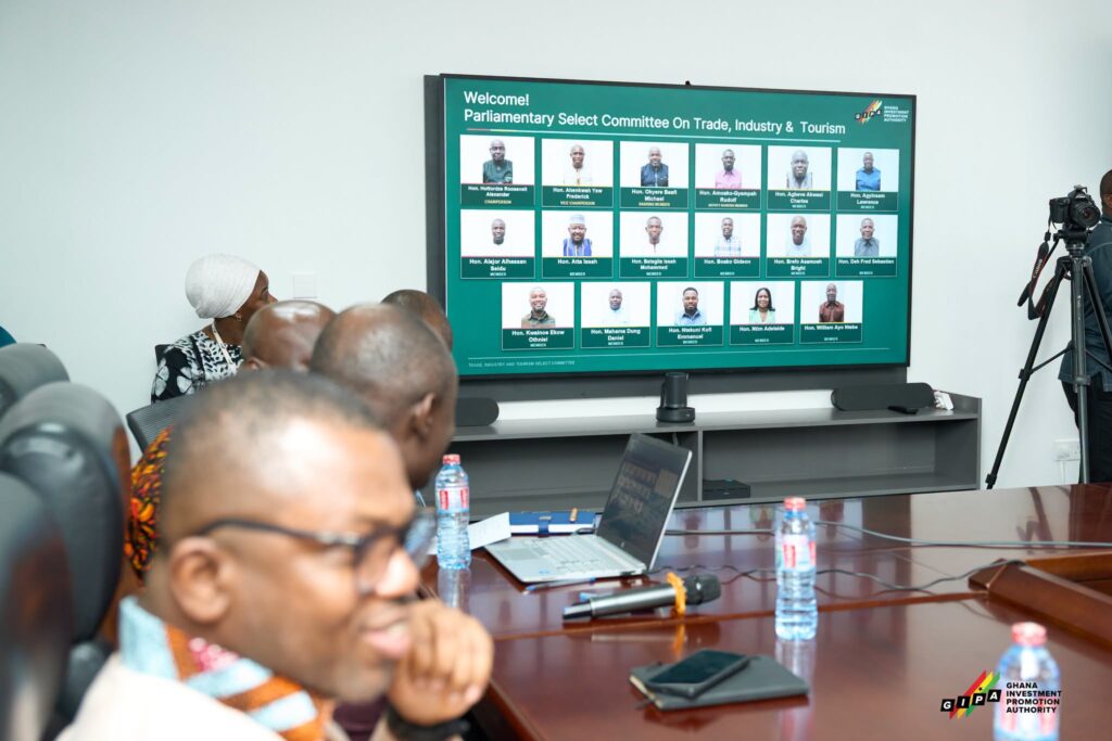 Members of the Parliamentary Committee interact with GIPA officials as part of efforts to strengthen oversight and support Ghana’s investment promotion agenda.