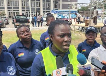 President of the Federation of Informal Sector Waste Workers of Ghana, Madam Lydia. Bamfo
