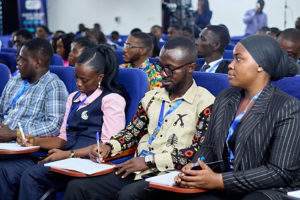 Participants at SYPALA 2026 follow proceedings closely, part of the students and young professionals drawn to the four-day academy in Accra.