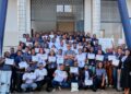 Participants pose with Franklin Cudjoe and their certificates at the close of SYPALA 2026, the 20th edition of the programme, held at the University of Professional Studies, Accra.
