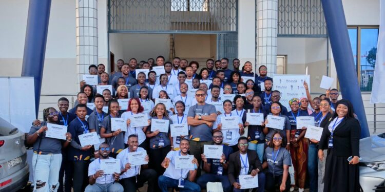 SYPALA 2026 Closes With Charge to Turn Knowledge Into Action 1 Participants pose with Franklin Cudjoe and their certificates at the close of SYPALA 2026, the 20th edition of the programme, held at the University of Professional Studies, Accra.
