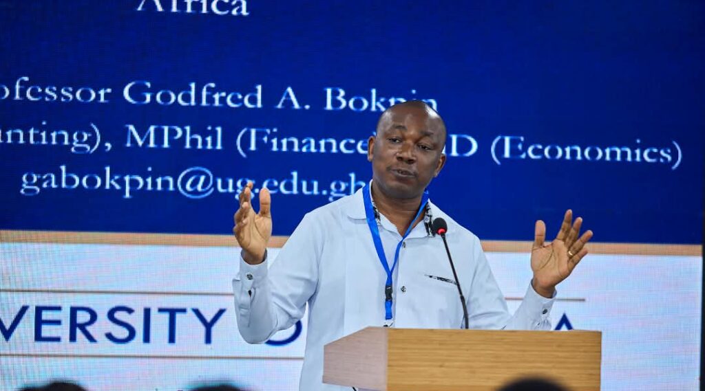 Bokpin Pushes Value Addition to End Ghana's Raw Commodity Dependence 2 Professor Godfred A. Bokpin of the University of Ghana Business School addresses participants at SYPALA 2026, held under the theme "Resilient Economies."