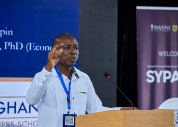 Bokpin Pushes Value Addition to End Ghana's Raw Commodity Dependence 3 Professor Godfred A. Bokpin of the University of Ghana Business School addresses participants at SYPALA 2026, held under the theme "Resilient Economies."