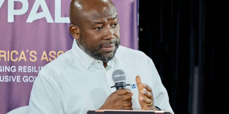Senyo K. Hosi, Convener of the One Ghana Movement, addresses participants at SYPALA 2026 during his session "Beyond Politics: How Businesses and Public Policy Can Drive Africa's Transformation.