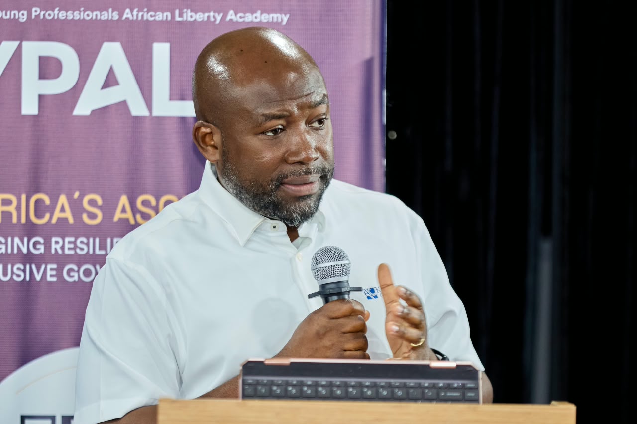 Senyo K. Hosi, Convener of the One Ghana Movement, addresses participants at SYPALA 2026 during his session "Beyond Politics: How Businesses and Public Policy Can Drive Africa's Transformation.