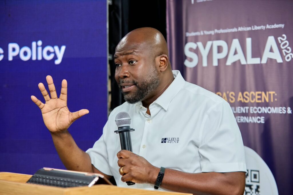 Senyo K. Hosi, Convener of the One Ghana Movement, addresses participants at SYPALA 2026 during his session "Beyond Politics: How Businesses and Public Policy Can Drive Africa's Transformation.