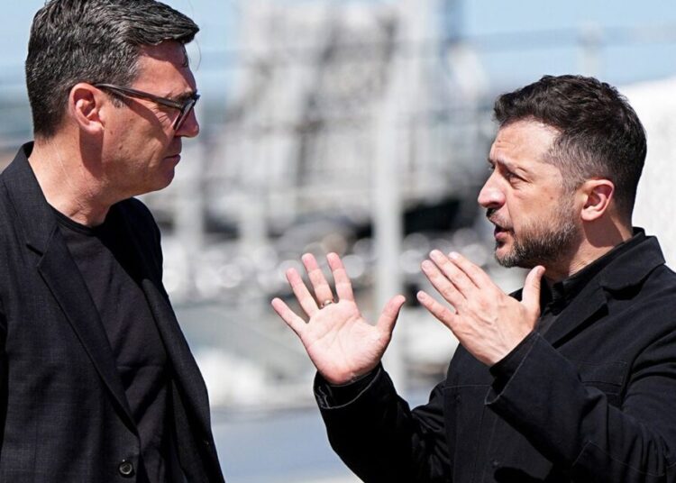 UK Prime Minister, Andy Burnham and President of Ukraine, Volodymyr Zelensky