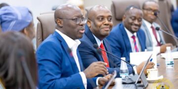 Finance Minister Cassiel Ato Forson with officials during Ghana New Economy consultations