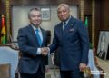 Foreign Affairs Minister Samuel Okudzeto Ablakwa welcomes Japanese astronaut Dr Koichi Wakata to the Ministry of Foreign Affairs in Accra on Tuesday, 15 September 2026, during Wakata's first visit to Ghana. Photo: Ministry of Foreign Affairs