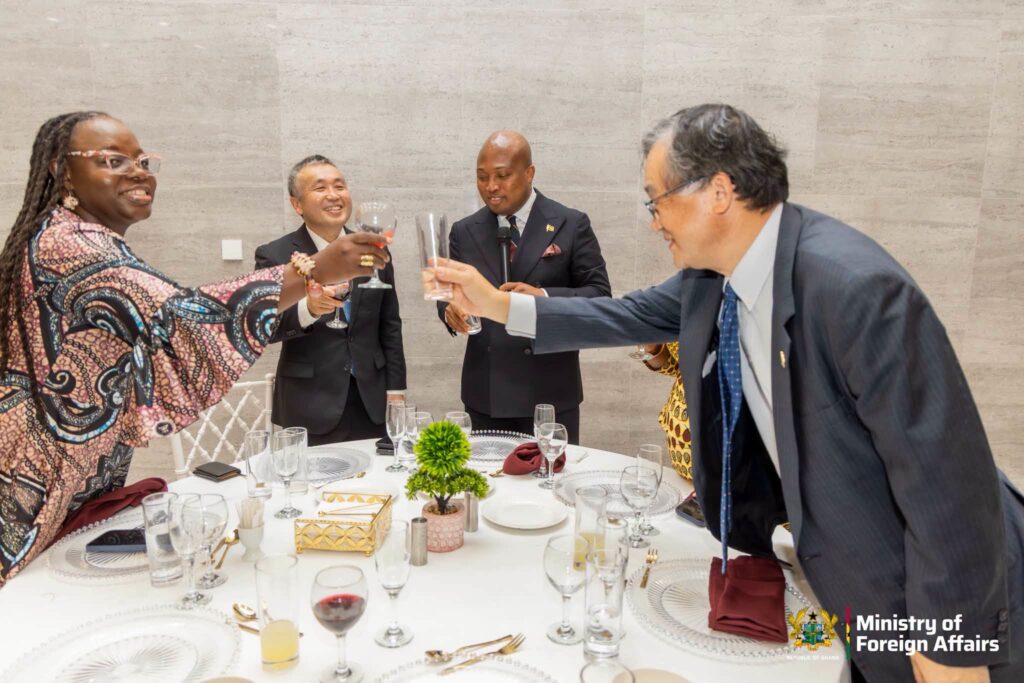 A toast at the dinner hosted in Dr Wakata's honour, marking a visit Ablakwa says could begin Ghana's journey towards producing the first African astronaut. Photo: Ministry of Foreign Affairs