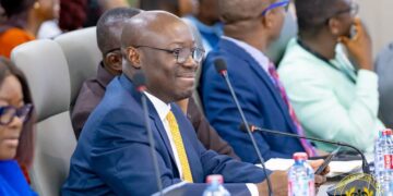 Finance Minister Dr Cassiel Ato Forson at the 2027 budget hearings at the Ministry of Finance in Accra, where sector ministries presented their spending proposals. Photo: Ministry of Finance