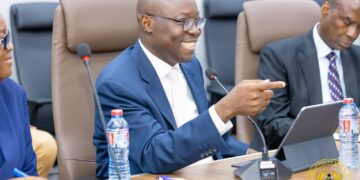 Finance Minister Dr Cassiel Ato Forson makes a point during talks with the National Development Planning Commission on the New Economy programme in Accra. Photo: Ministry of Finance