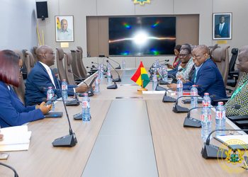 NDPC Oversight Raises Stakes for Ghana’s US$10bn New Economy 2 Dr Cassiel Ato Forson and his team face the NDPC delegation led by Chairman Dr Nii Moi Thompson at the Ministry of Finance in Accra. Photo: Ministry of Finance