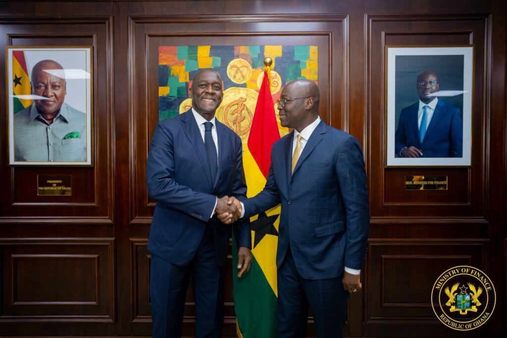 IFC Pipeline Raises Ghana’s Productive Investment Stakes 5 IFC Managing Director Makhtar Diop and Finance Minister Dr. Cassiel Ato Forson pose for a photograph at the Ministry of Finance in Accra.