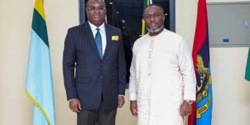 Hon. Brogya Genfi and Defence Minister Kenneth Gilbert Adjei