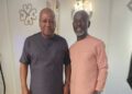 Mahama Is Doing Well, Says Kofi Amoabeng After Private Residence Talks 7 President John Dramani Mahama with Captain Prince Kofi Amoabeng (Rtd) following their meeting at the President's private residence on Tuesday.