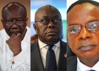 COVID-19 Fumigation: Ghana Spent GHS780 Million, Not GHS96 Million, Probe Reveals 4 From left to right: Former Finance Minister, Ken Ofori-Atta, Former President Nana Addo Dankwa Akufo-Addo and former Auditor-General Johnson Akuamoah Asiedu