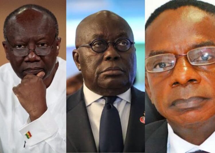 COVID-19 Fumigation: Ghana Spent GHS780 Million, Not GHS96 Million, Probe Reveals 1 From left to right: Former Finance Minister, Ken Ofori-Atta, Former President Nana Addo Dankwa Akufo-Addo and former Auditor-General Johnson Akuamoah Asiedu